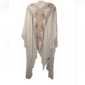 Cejon Beach Swim Cover Up Kimono Gauzy Crinkle Vacation Wrap Casual Woman O/S